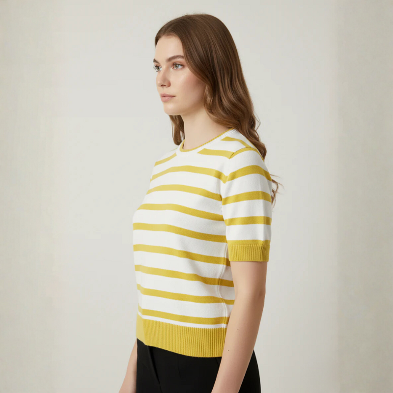 Women's Striped Yellow/White Top