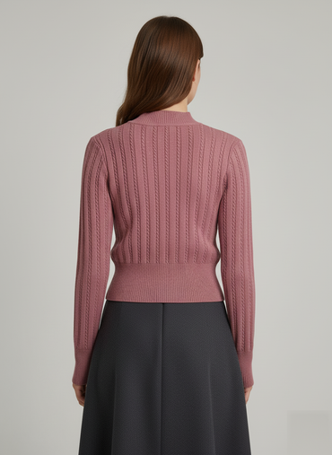 Women's Ribbed Knit Sweater - 2